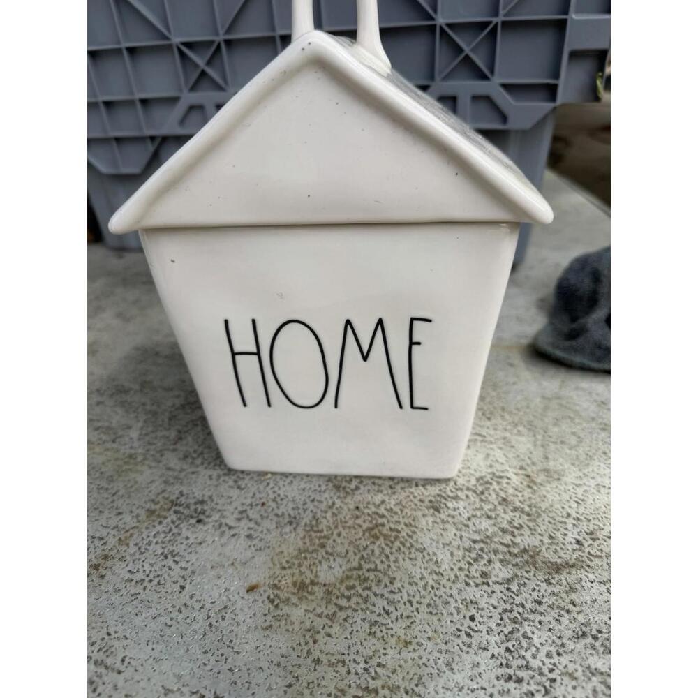Rae Dunn HOME Cookie Jar Canister House Loop Lid White Decor Artisan by Magenta